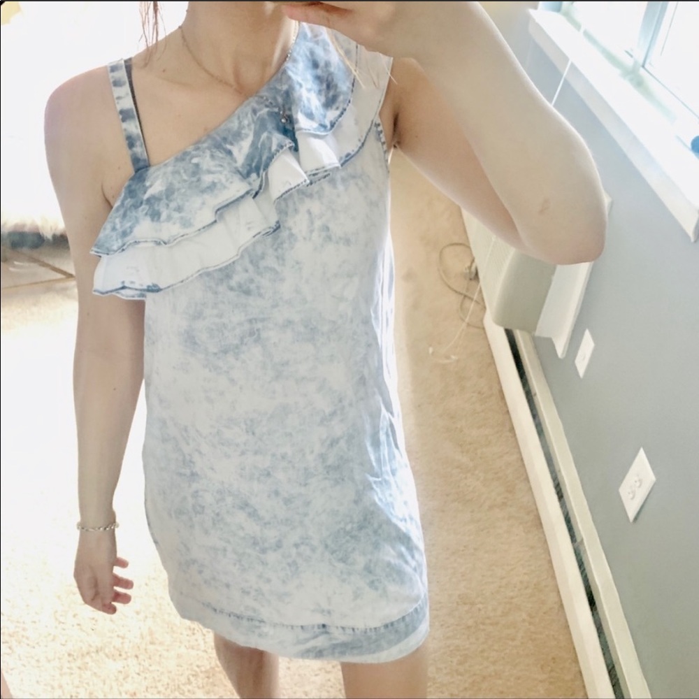 Anthro holding horses chambray ruffle dress